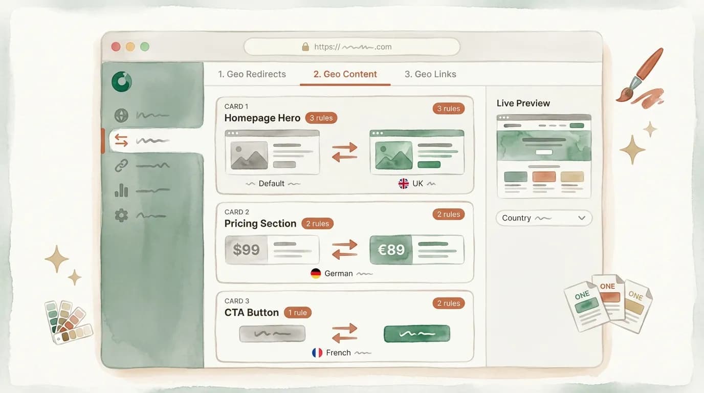 Geo Content dashboard