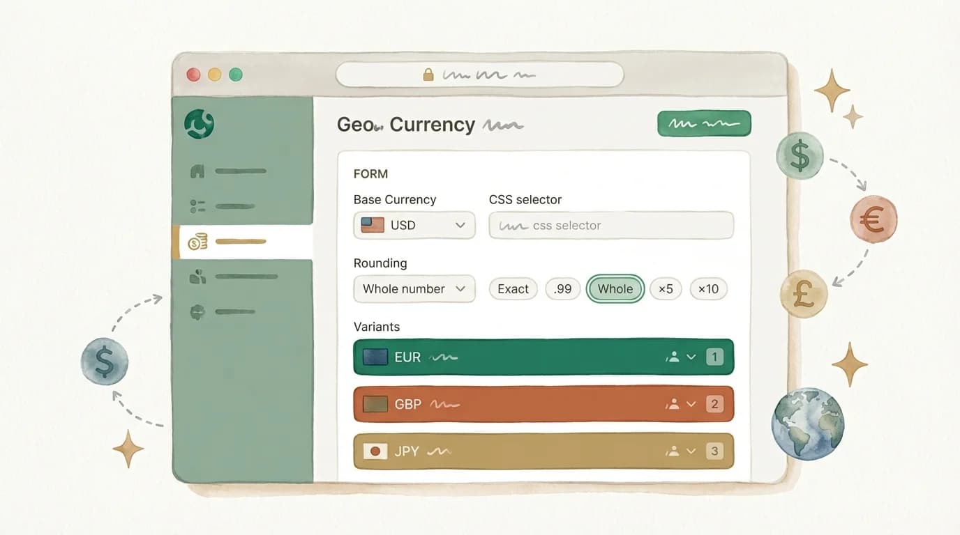 The GeoCurrency dashboard