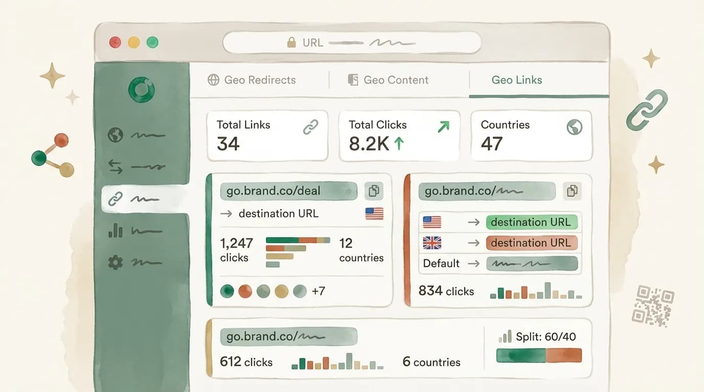 Geo Shortlinks dashboard