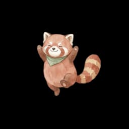 Red panda celebrating