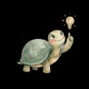 Wise turtle sharing an insight